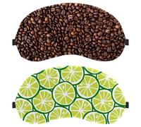Eslifey 2 Pcs Blackout Eye Masks, Summer Fruit Lemon Eye Sleep Shade Cover with Adjustable Strap for Sleeping Traveling
