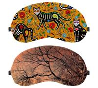 Eslifey 2 Pcs Blackout Eye Masks, Sunset Tree Branch Eye Sleep Shade Cover with Adjustable Strap for Sleeping Traveling