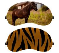 Eslifey 2 Pcs Blackout Eye Masks, Tiger Eye Sleep Shade Cover with Adjustable Strap for Sleeping Traveling