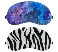 Eslifey 2 Pcs Blackout Eye Masks, Zebra Print Eye Sleep Shade Cover with Adjustable Strap for Sleeping Traveling