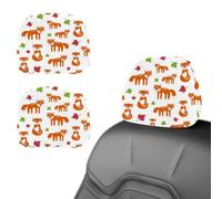 Eslifey 2 PCS Car Seat Headrest Cover, Autumn Fox and Leaves Forest Animals Plants Pattern Reusable Anti-Dirty Headrest Protector, Universal Car Accessories for Cars, Vans, Trucks