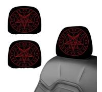 Eslifey 2 PCS Car Seat Headrest Cover, Baphomet and Lucifer Reusable Anti-Dirty Headrest Protector, Universal Car Accessories for Cars, Vans, Trucks