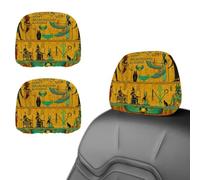 Eslifey 2 PCS Car Seat Headrest Cover, Egyptian Gods Pharaoh Pattern Reusable Anti-Dirty Headrest Protector, Universal Car Accessories for Cars, Vans, Trucks