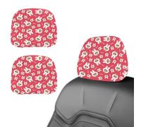 Eslifey 2 PCS Car Seat Headrest Cover, Happy Rabbit with Tie Reusable Anti-Dirty Headrest Protector, Universal Car Accessories for Cars, Vans, Trucks