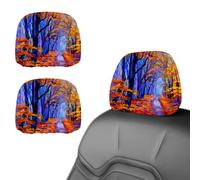 Eslifey 2 PCS Car Seat Headrest Cover, Lavender Field with a Tree Reusable Anti-Dirty Headrest Protector, Universal Car Accessories for Cars, Vans, Trucks