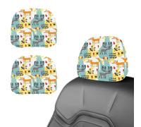 Eslifey 2 PCS Car Seat Headrest Cover, Reindeer Fox Leaf Pattern Reusable Anti-Dirty Headrest Protector, Universal Car Accessories for Cars, Vans, Trucks