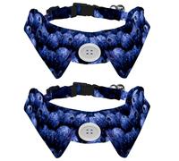 Eslifey 2 Pcs Dog Collar with Bow Tie, Adjustable Dog Formal Tuxedo Collar with Removable Shirt Collar, Cat Collars for Small Pets, Love Fruit Blueberry