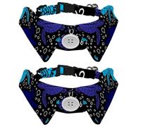 Eslifey 2 Pcs Dog Collar with Bow Tie, Adjustable Dog Formal Tuxedo Collar with Removable Shirt Collar, Cat Collars for Small Pets, Bubble Sea Turtle