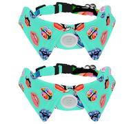 Eslifey 2 Pcs Dog Collar with Bow Tie, Adjustable Dog Formal Tuxedo Collar with Removable Shirt Collar, Cat Collars for Small Pets, Watercolor Colorful Sexy Lips Pattern