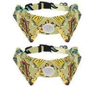 Eslifey 2 Pcs Dog Collar with Bow Tie, Adjustable Dog Formal Tuxedo Collar with Removable Shirt Collar, Cat Collars for Small Pets, Ancient Egypt Women Bird Cat Art Pattern