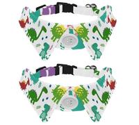 Eslifey 2 Pcs Dog Collar with Bow Tie, Adjustable Dog Formal Tuxedo Collar with Removable Shirt Collar, Cat Collars for Small Pets, Funny Smiling Animal Palm