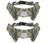 Eslifey 2 Pcs Dog Collar with Bow Tie, Adjustable Dog Formal Tuxedo Collar with Removable Shirt Collar, Cat Collars for Small Pets, Abstract Camouflage Army Pattern