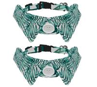 Eslifey 2 Pcs Dog Collar with Bow Tie, Adjustable Dog Formal Tuxedo Collar with Removable Shirt Collar, Cat Collars for Small Pets, White Palm