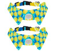 Eslifey 2 Pcs Dog Collar with Bow Tie, Adjustable Dog Formal Tuxedo Collar with Removable Shirt Collar, Cat Collars for Small Pets, Citrus Yellow Lemon Pattern