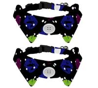 Eslifey 2 Pcs Dog Collar with Bow Tie, Adjustable Dog Formal Tuxedo Collar with Removable Shirt Collar, Cat Collars for Small Pets, Colorful Lips Dots Pattern