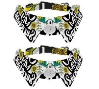 Eslifey 2 Pcs Dog Collar with Bow Tie, Adjustable Dog Formal Tuxedo Collar with Removable Shirt Collar, Cat Collars for Small Pets, You are My Sunshine Sunflower