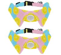 Eslifey 2 Pcs Dog Collar with Bow Tie, Adjustable Dog Formal Tuxedo Collar with Removable Shirt Collar, Cat Collars for Small Pets, Lemon Fruit Citrus