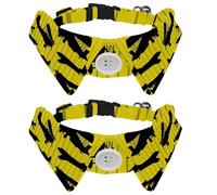 Eslifey 2 Pcs Dog Collar with Bow Tie, Adjustable Dog Formal Tuxedo Collar with Removable Shirt Collar, Cat Collars for Small Pets, Retro Planes Pattern