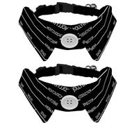 Eslifey 2 Pcs Dog Collar with Bow Tie, Adjustable Dog Formal Tuxedo Collar with Removable Shirt Collar, Cat Collars for Small Pets, Black Movie Clapboard
