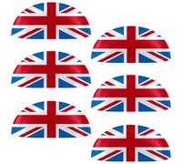 Eslifey 6 Pack Shell Cup Handles, Union Jack British Flag Drawer Pull Handles, Semi Circle Kitchen Cupboard Door Handles and Knobs, Furniture Cabinet Dresser Door Knobs Handles with Screws