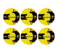 Eslifey 6 Pcs 2.2 Inch Button Badges with Pin, African Sunset Elephant Wild Animal Round Craft Buttons for Craft Supplies, DIY Badges Pins, School Projects
