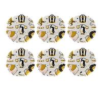 Eslifey 6 Pcs 2.2 Inch Button Badges with Pin, Cartoon Circus Animal Lion Tiger Penguin Funny Round Craft Buttons for Craft Supplies, DIY Badges Pins, School Projects