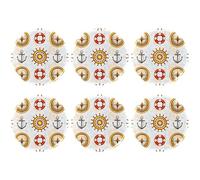 Eslifey 6 Pcs 2.2 Inch Button Badges with Pin, Compass Steering Wheel Tools Round Craft Buttons for Craft Supplies, DIY Badges Pins, School Projects