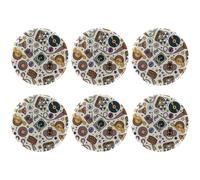 Eslifey 6 Pcs 2.2 Inch Button Badges with Pin, Music Theme Notes Round Craft Buttons for Craft Supplies, DIY Badges Pins, School Projects
