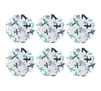 Eslifey 6 Pcs 2.2 Inch Button Badges with Pin, Retro Cartoon Airplane Pattern Round Craft Buttons for Craft Supplies, DIY Badges Pins, School Projects