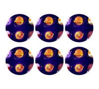 Eslifey 6 Pcs 2.2 Inch Button Badges with Pin, Space Planets Food Pizza Round Craft Buttons for Craft Supplies, DIY Badges Pins, School Projects