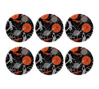 Eslifey 6 Pcs 2.2 Inch Button Badges with Pin, Sports Men Basketball Shoot Pattern Round Craft Buttons for Craft Supplies, DIY Badges Pins, School Projects