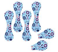 Eslifey 6 Pieces Magnetic Bookmarks, Abstract Sailing Nautical Marine Travel Icons Pattern Page Markers Leather Book Mark Book Accessories for Students Teachers Reading