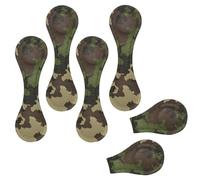 Eslifey 6 Pieces Magnetic Bookmarks, Army Green Camouflage Page Markers Leather Book Mark Book Accessories for Students Teachers Reading