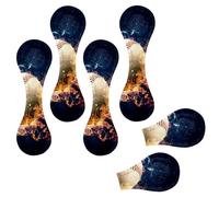 Eslifey 6 Pieces Magnetic Bookmarks, Ball Burning in Fire Pattern Page Markers Leather Book Mark Book Accessories for Students Teachers Reading