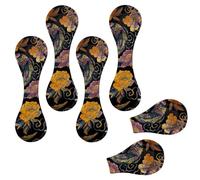 Eslifey 6 Pieces Magnetic Bookmarks, Beautiful Asian Koi and Flowers Pattern Page Markers Leather Book Mark Book Accessories for Students Teachers Reading