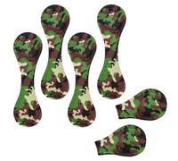 Eslifey 6 Pieces Magnetic Bookmarks, Camouflage Army Military Green Pattern Page Markers Leather Book Mark Book Accessories for Students Teachers Reading