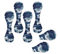 Eslifey 6 Pieces Magnetic Bookmarks, Camouflage Blue Navy Cerulean Grey Masking Camo Pattern Page Markers Leather Book Mark Book Accessories for Students Teachers Reading