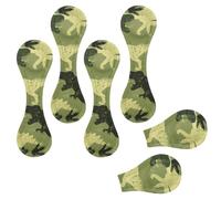 Eslifey 6 Pieces Magnetic Bookmarks, Camouflage Dino Original Dinosaur Pattern Page Markers Leather Book Mark Book Accessories for Students Teachers Reading