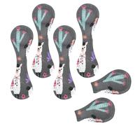 Eslifey 6 Pieces Magnetic Bookmarks, Cartoon Llama Alpaca Cactus Pattern Page Markers Leather Book Mark Book Accessories for Students Teachers Reading