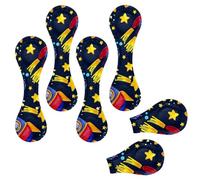 Eslifey 6 Pieces Magnetic Bookmarks, Cartoon UFO Rocket Planet Star Page Markers Leather Book Mark Book Accessories for Students Teachers Reading
