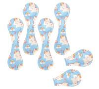 Eslifey 6 Pieces Magnetic Bookmarks, Cartoon Unicorn & Rainbow Page Markers Leather Book Mark Book Accessories for Students Teachers Reading