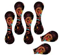 Eslifey 6 Pieces Magnetic Bookmarks, Chinese Dragons and Peonies Pattern Page Markers Leather Book Mark Book Accessories for Students Teachers Reading