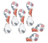 Eslifey 6 Pieces Magnetic Bookmarks, Chinese Peones and Flying Crane Watercolor Painting Page Markers Leather Book Mark Book Accessories for Students Teachers Reading
