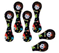 Eslifey 6 Pieces Magnetic Bookmarks, Colorful Mexican Sugar Skulls Day of The Dead Guitar Page Markers Leather Book Mark Book Accessories for Students Teachers Reading