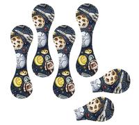 Eslifey 6 Pieces Magnetic Bookmarks, Comic Rocket Planet Page Markers Leather Book Mark Book Accessories for Students Teachers Reading