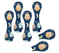 Eslifey 6 Pieces Magnetic Bookmarks, Cute Cartoon Owl Animal Night Page Markers Leather Book Mark Book Accessories for Students Teachers Reading
