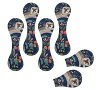 Eslifey 6 Pieces Magnetic Bookmarks, Cute Raccoon Nuts Forest Pattern Page Markers Leather Book Mark Book Accessories for Students Teachers Reading