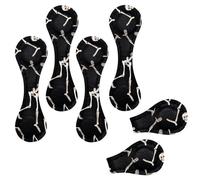 Eslifey 6 Pieces Magnetic Bookmarks, Dancing Dead Skull Patern Page Markers Leather Book Mark Book Accessories for Students Teachers Reading