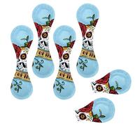 Eslifey 6 Pieces Magnetic Bookmarks, Day of the Dead Skull Rose Blue Page Markers Leather Book Mark Book Accessories for Students Teachers Reading