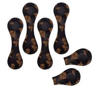 Eslifey 6 Pieces Magnetic Bookmarks, Day of The Dead Skulls and Roses Pattern Page Markers Leather Book Mark Book Accessories for Students Teachers Reading